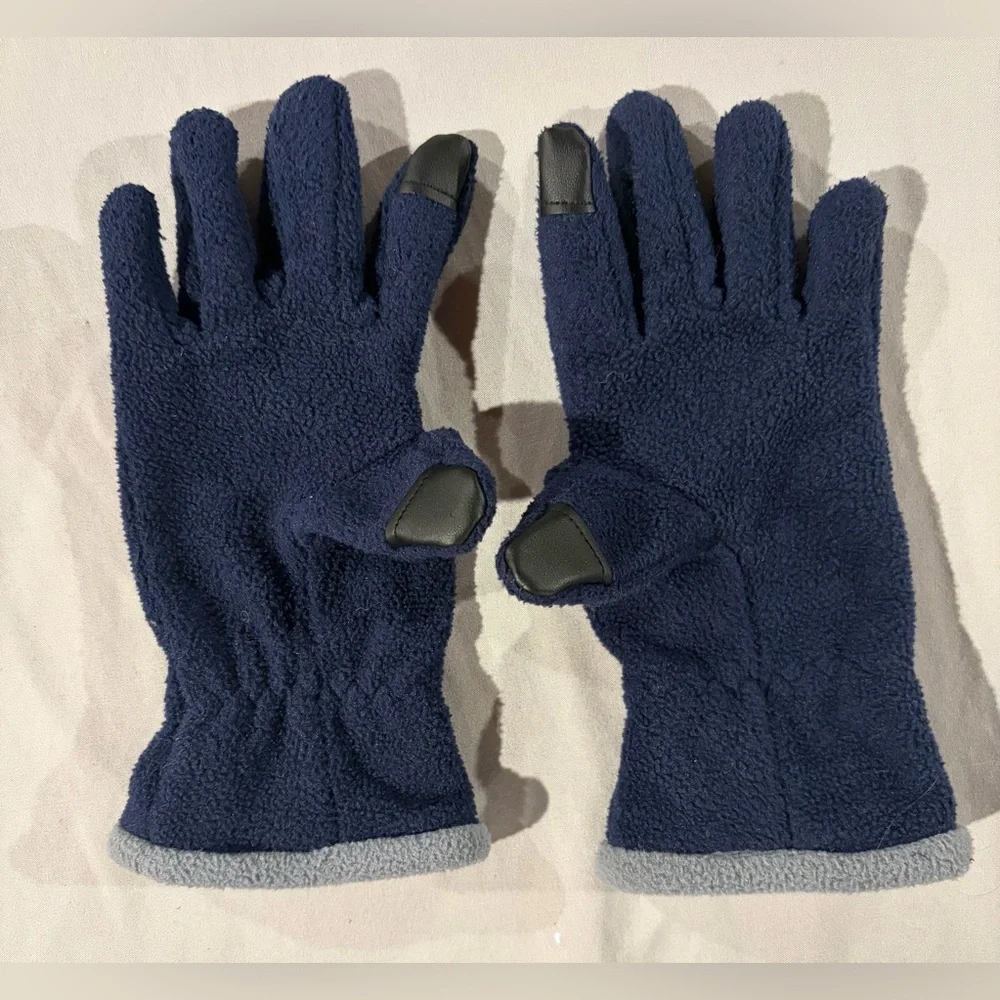 Nike Kids Fleece Gloves with Swoosh Navy/Grey